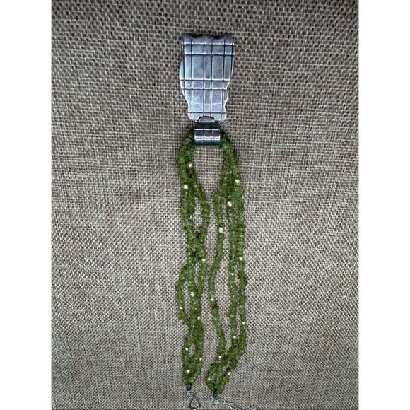 Exquisite Multi-Strand Peridot & Freshwater Pearl Couture Necklace Stamped DR925 - Picture 4 of 9